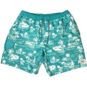 Ron Jon Surf Shop | Aqua Island Print Polyester Swim Trunks XXL